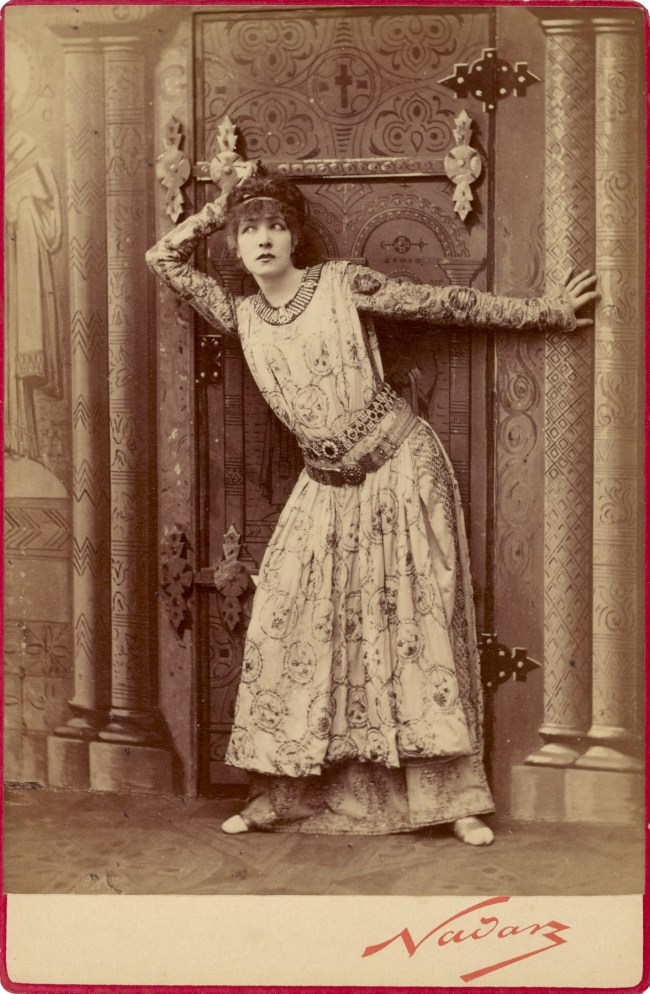 Nadar [Gaspard Félix Tournachon] (French, 1820-1910) '[Sarah Bernhardt as the Empress Theodora in Sardou's "Theodora"]' Negative 1884; print and mount about 1889