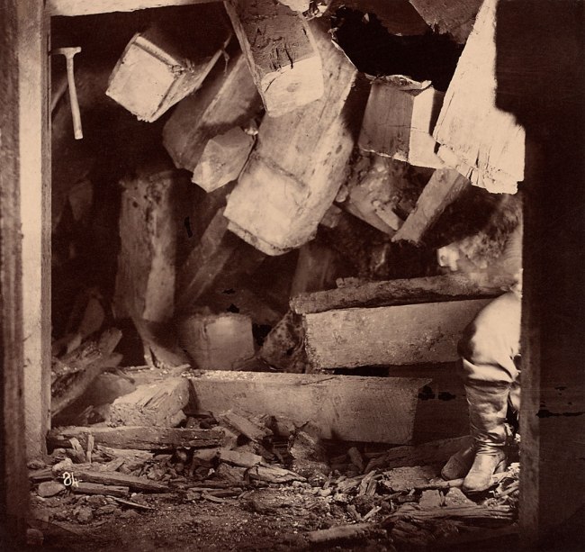 Timothy H. O'Sullivan (American born Ireland, 1840-1882) 'Cave-in, Gould & Curry Mine, Virginia City, Nevada' 1868
