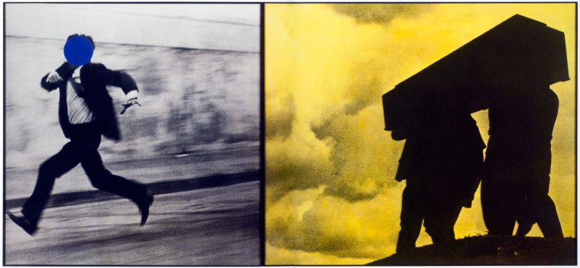 John Baldessari. 'Man Running/Men Carrying Box' 1988-1990