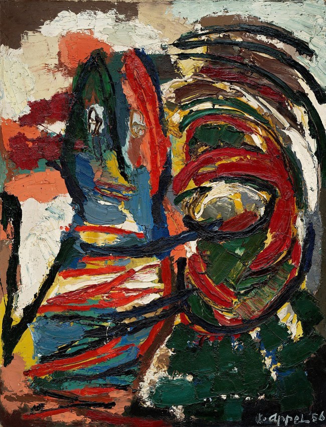 Karel Appel  (Dutch, 1921-2006) 'The Crying Crocodile Tries to Catch the Sun' 1956 