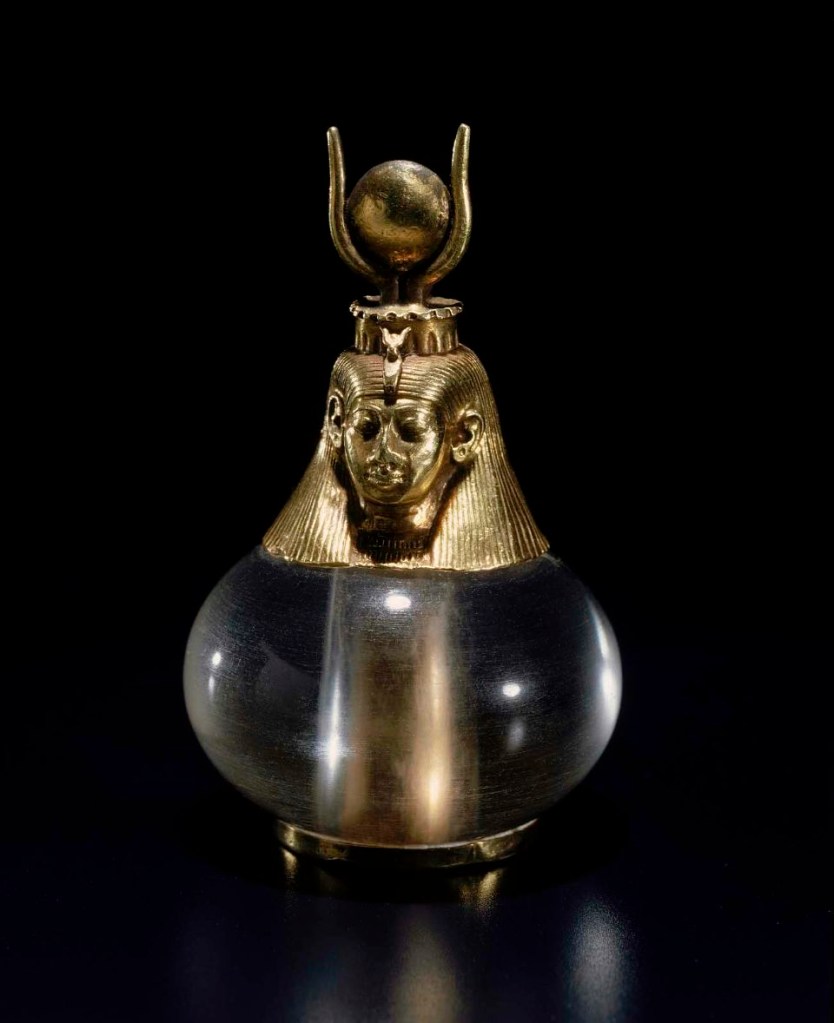 Anonymous maker. 'Hathor-headed crystal pendant' Napatan Period, reign of King Piye 743-712 BC