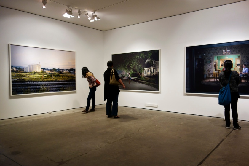 Installation photographs the series 'Beneath the Roses' (2003-2008) from the exhibition 'Gregory Crewdson: In A Lonely Place' at the Centre for Contemporary Photography (CCP), Fitzroy, Melbourne