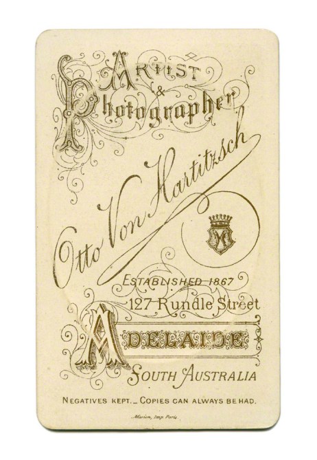 Otto von Hartitzsch (Australian born Germany. 1838-1910) 'Untitled [Man with quaffed hair and very thin tie]' 1867-1883