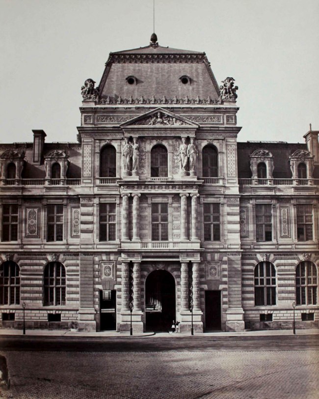 Edouard Baldus (French, 1813-1889) 'Pavillon de la Bibliotheque, Rue de Rivoli, Paris' c. 1855