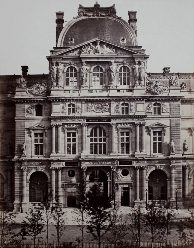 Edouard Baldus (French, 1813-1889) 'Pavillon Sully, Nouveau Louvre, Paris' c. 1857