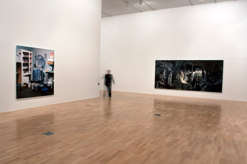 Installation view of 'Thomas Demand' at NGVI showing, at right, 'Grotte / Grotto' 2006