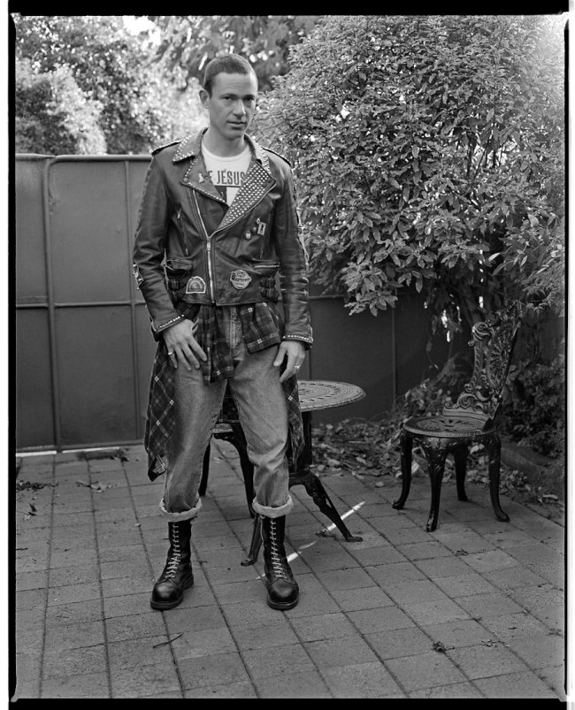Marcus Bunyan (Australian, b. 1958) 'Self portrait with punk jacket and flanny' 1992-1994