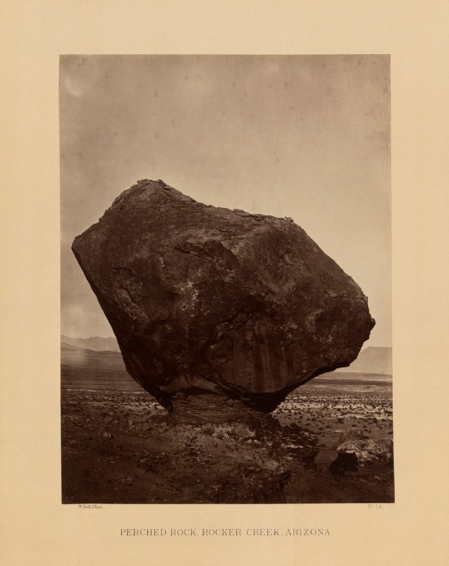 William H. Bell (American, 1830-1910) 'Perched Rock, Rocker Creek, Arizona' 1872