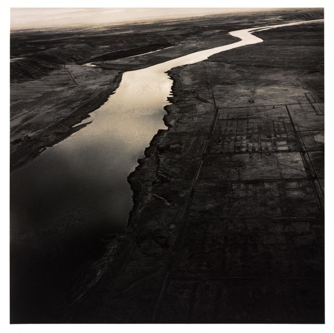 Emmet Gowin (American, b. 1941) (RISD MFA 1967) 'Old Hanford City Sites and the Columbia River, Hanford Nuclear Reservation near Richland, Washington' 1986