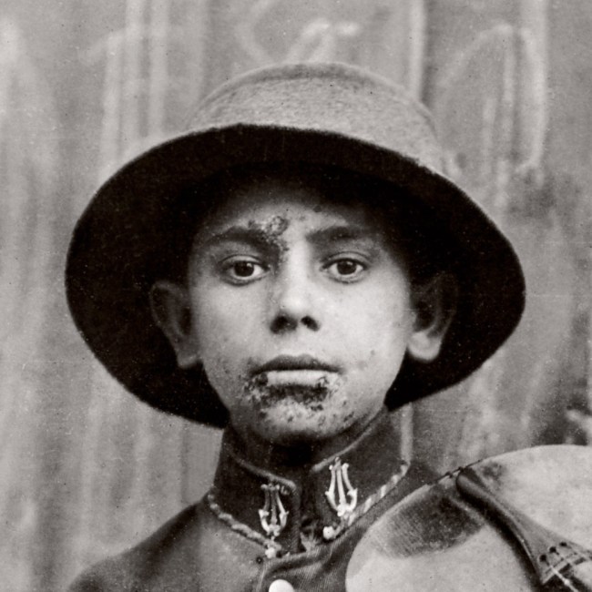 Lewis Hine  (American, 1874-1940) 'Belgrade. Christmas Fiddles' 1918 (detail)