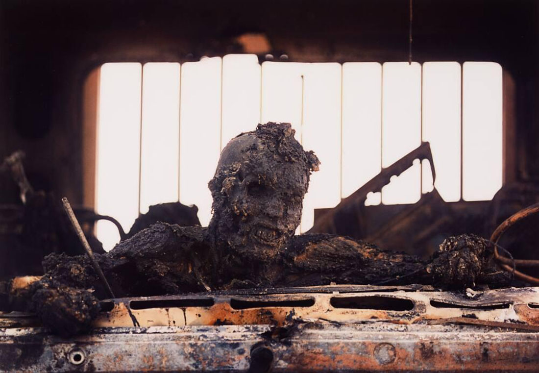 Kenneth Jarecke (American, b. 1963) 'Gulf War: Incinerated Iraqi soldier in personnel carrier' Nasiriyah, Iraq, March 1991 Kenneth Jarecke (American, b. 1963) 'Gulf War: Incinerated Iraqi soldier in personnel carrier'
Nasiriyah, Iraq, March 1991