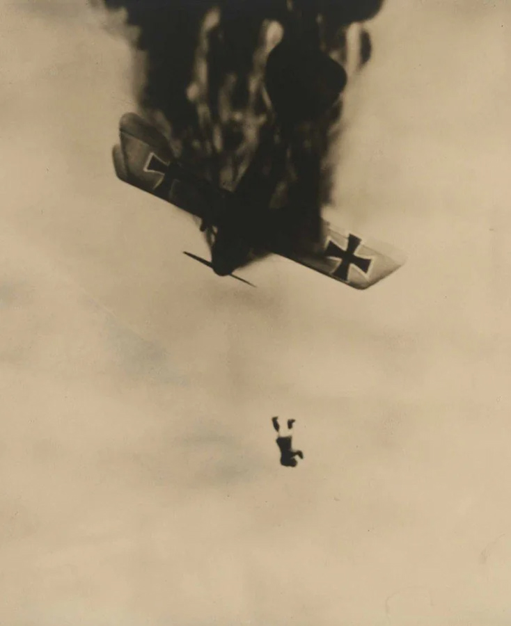Wesley D. Archer (American, d. 1952) 'Just as he left the burning plane' 1933 Wesley D. Archer (American, d. 1952) 'Just as he left the burning plane' 1933