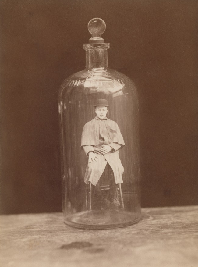 J.C. Higgins and Son (American) 'Man in bottle' c. 1888
