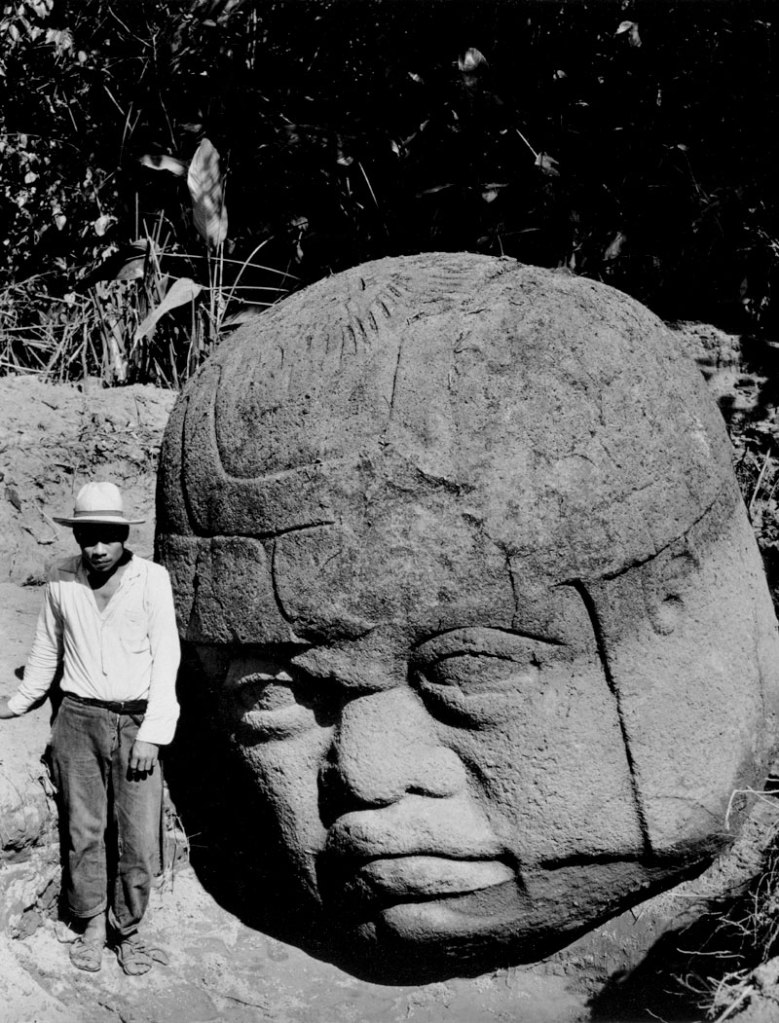 Richard Hewitt Stewart. 'Colossal Olmec Head' La Venta, Mexico, 1940