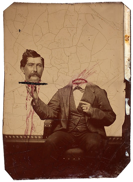 Unknown photographer (American) '[Decapitated Man with Head on a Platter]' c. 1865