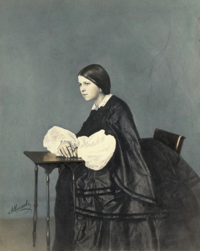A. Nechayev. 'Portrait of girl' 1860s