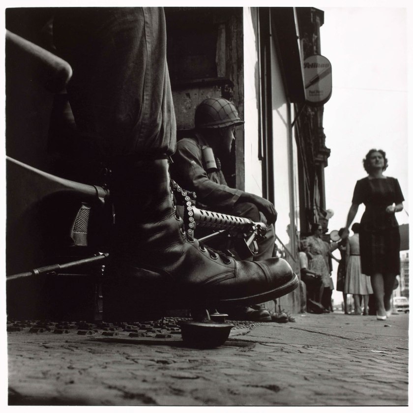 Don McCullin (British, b. 1935) 'American soldiers, Checkpoint Charlie, West Berlin' August 1961 from the exhibition 'Don McCullin: A Retrospective' at the National Gallery of Canada, Ottawa, February - April, 2013