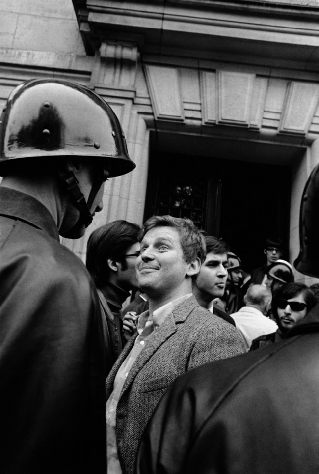 Gilles Caron (French, 1939-1970) 'Daniel Cohn-Bendit facing a CRS in front of the Sorbonne, Paris, 6 May 1968' 1968