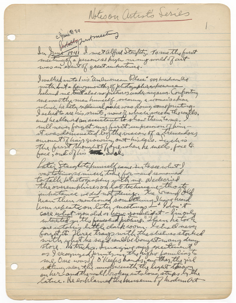 Arnold Newman (American, 1918-2006) 'Notes on Artist's' [sic] series c. 1942