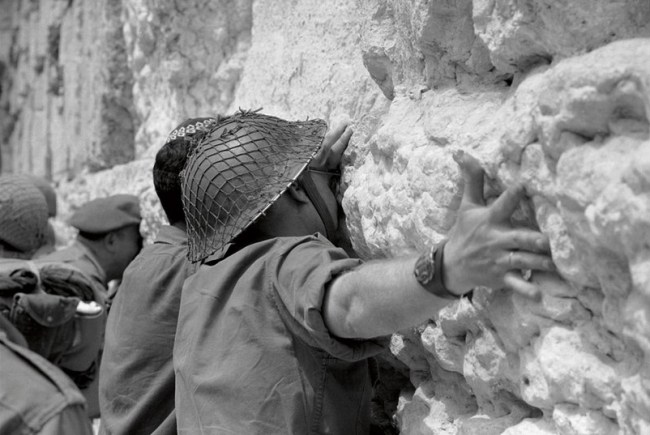 Gilles Caron (French, 1939-1970) 'Israeli Soldiers at the Wailing Wall at the end of the Six Day War in 1967' 1967