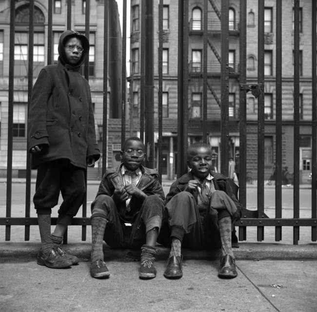Gordon Parks (American, 1912-2006) 'Street Scene: Three young boys, Harlem, NY, 1943' 1943