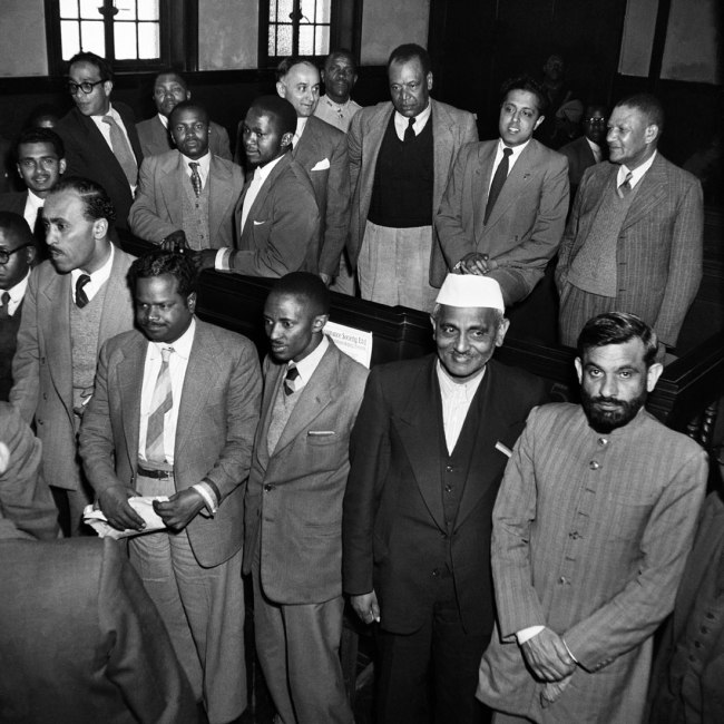 Jurgen Schadeberg (South African born Germany, 1931-2020) '20 defiance campaign Leaders appear in the Johannesburg Magistrates Court on a charge of contravening the Suppression of Communism Act, August 26, 1952' 1952