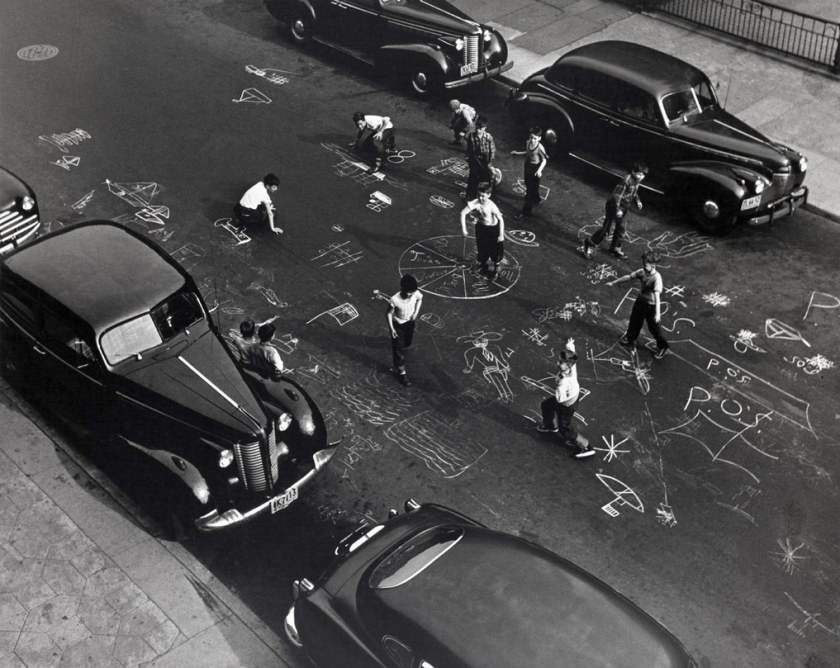 Arthur Leipzig (American, 1918-2014) 'Chalk Games, Prospect Place, Brooklyn' 1950