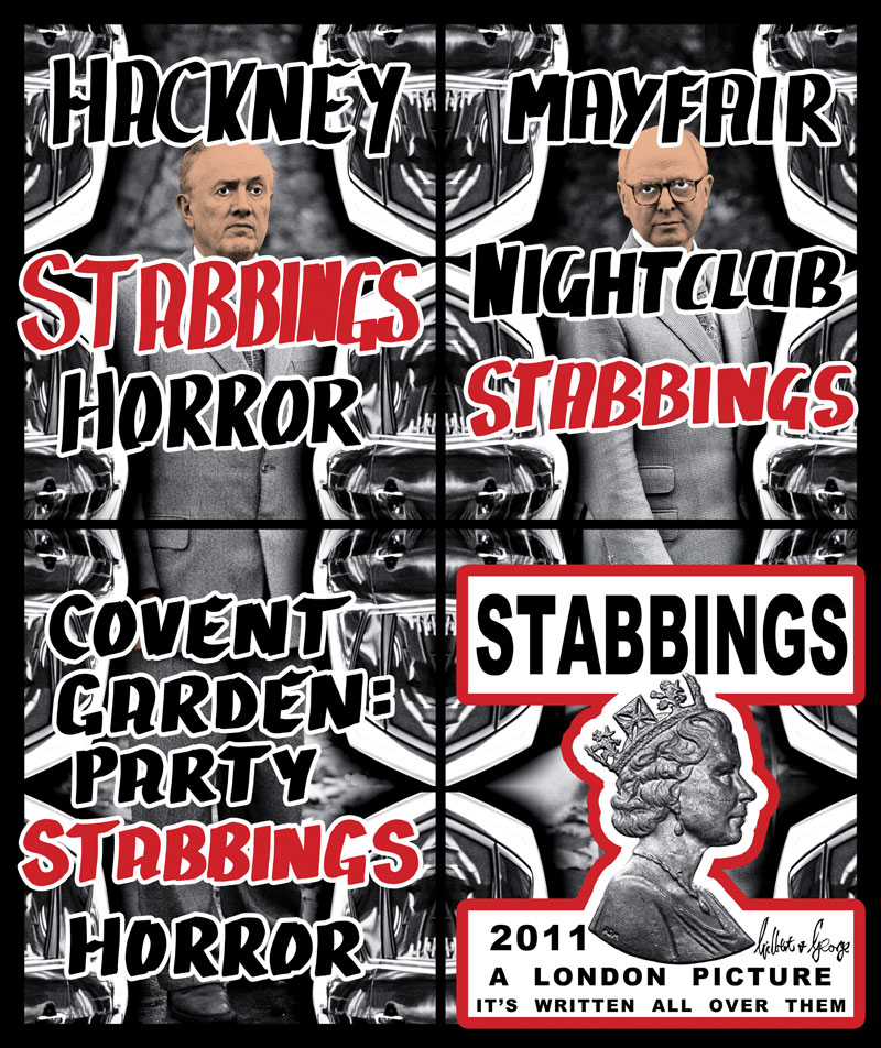 Gilbert & George (Gilbert Prousch) (English born Italy, b. 1943) and (George Passmore) (English, b. 1943) 'Stabbings' 2011