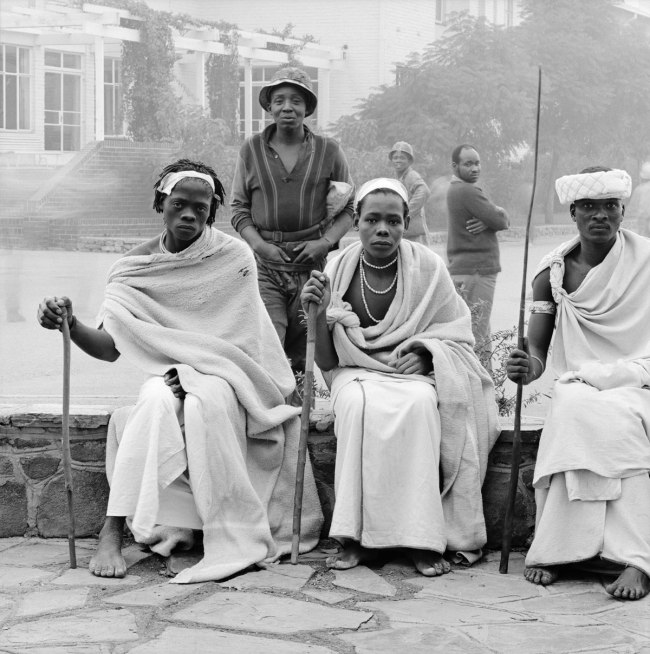 David Goldblatt (South African, 1930-2018) 'Mineworkers in their hostel, Western Deep Levels, Carletonville' 1970