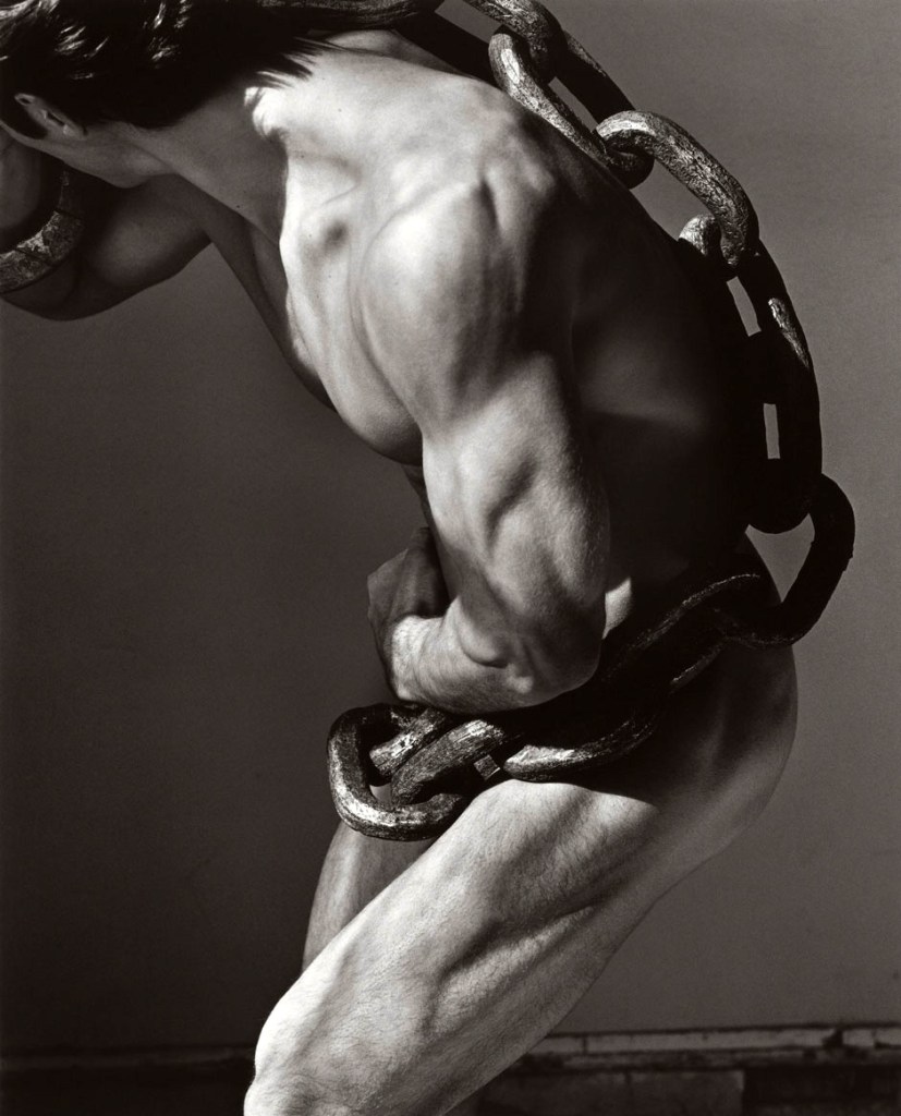 Herb Ritts (American, 1952-2002) 'Man with Chain, Los Angeles' 1985