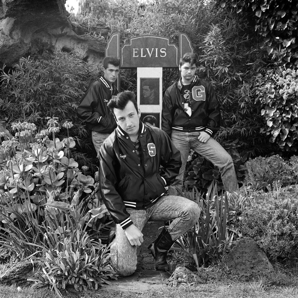 Polixeni Papapetrou (Australian, 1960-2018) 'Three young men paying homage to Elvis on the 13th anniversary of Elvis’ death, Elvis Memorial Melbourne' 1990