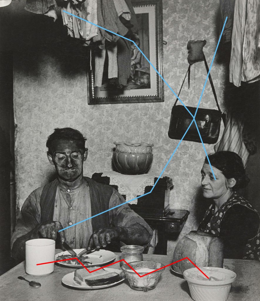 Analysis of Brandt's visual exploration in 'Northumbrian Miner at His Evening Meal' (1937)