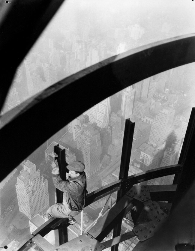 Lewis Hine (American, 1874-1940) '[Man on girders, Empire State Building]' c. 1931