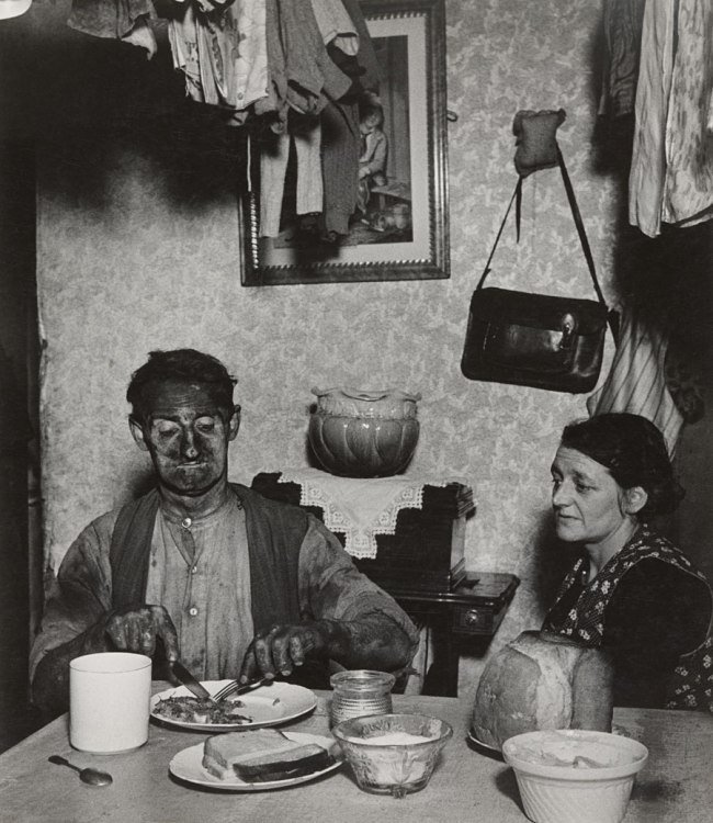 Bill Brandt (British born Germany, 1904-1983) 'Northumbrian Miner at His Evening Meal' 1937