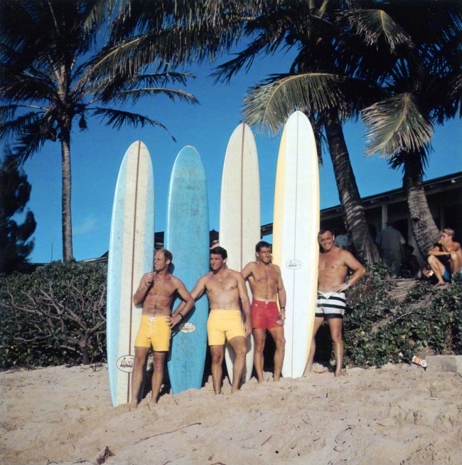 Leroy Grannis (American, 1917-2011) 'Greg Noll Surf Team at Duke Kahanamoku Invitational, Sunset Beach' 1966, printed 2005