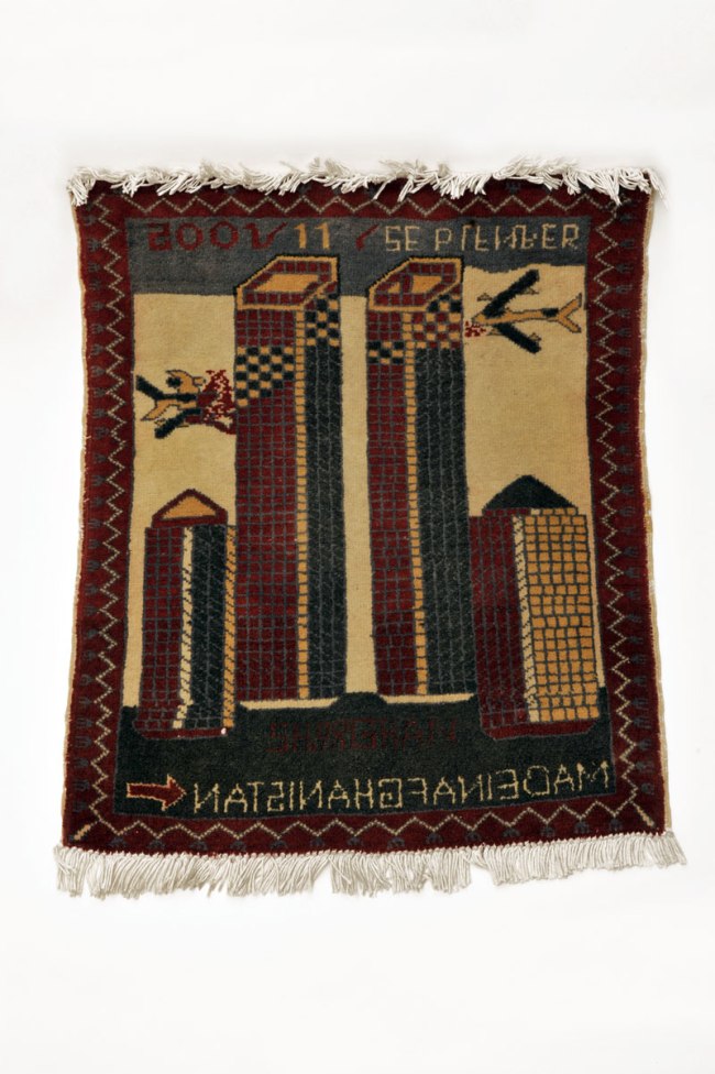 'Hand-knotted rug with motif for 9/11' Nd