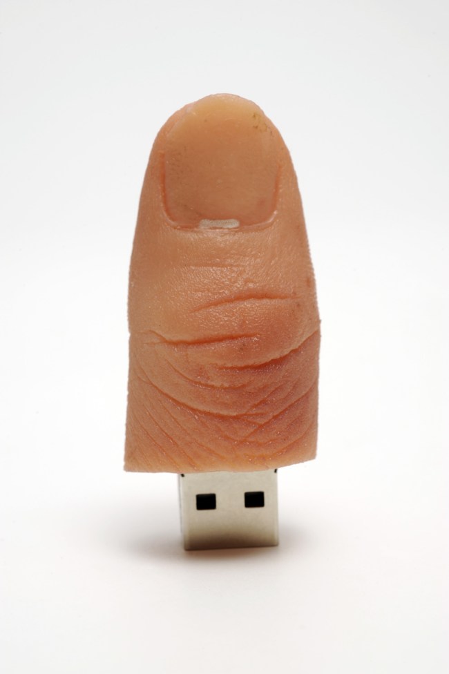 'USB stick in the shape of a finger' 2009