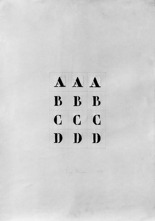 Piero Manzoni (Italian, 1933-1963) 'Alfabeto' (Alphabet) 1959