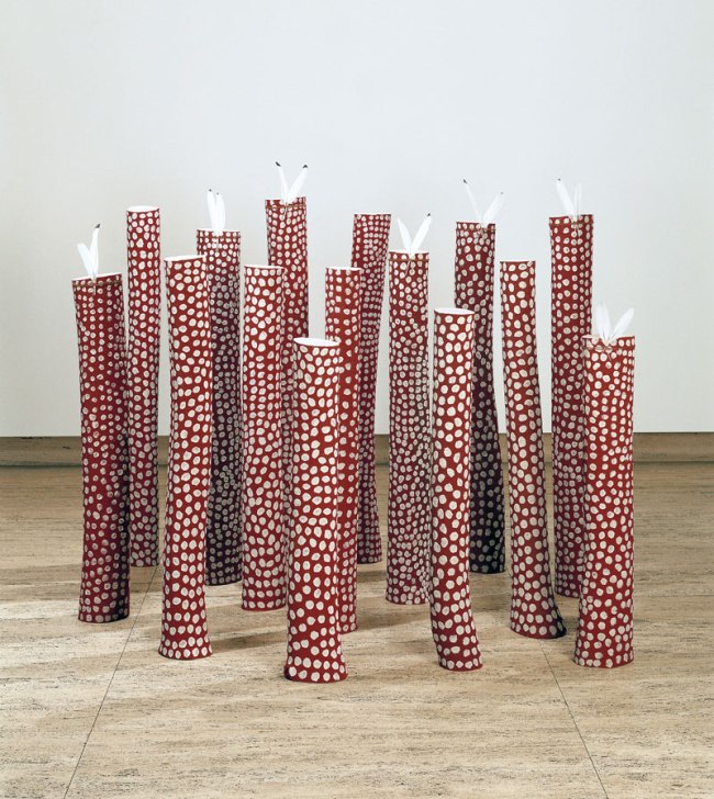 Ron Yunkaporta (Australian, Queensland Wik-Ngathan people b. 1956) 'Thuuth thaa' munth (Law poles)' 2002-2003
