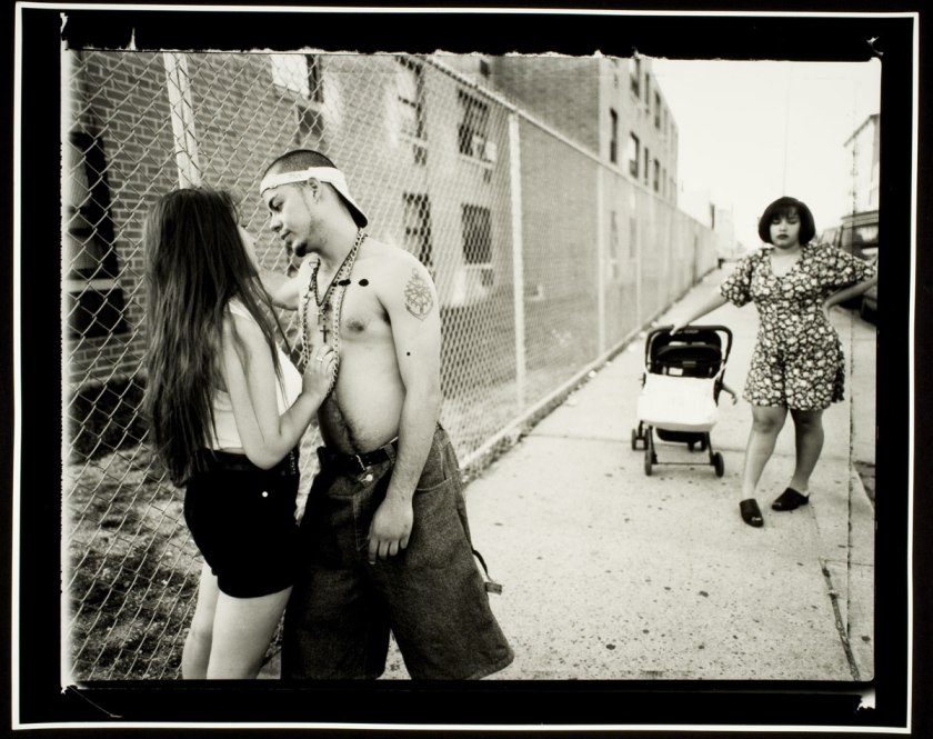 Vincent Cianni (American, b. 1952) 'Anthony hitting on Giselle, Vivien waiting, Lorimer Street, Williamsburg, Brooklyn' From the series 'We Skate Hardcore' 1996