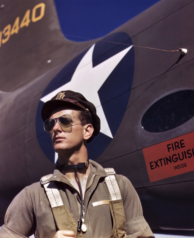 Alfred Palmer (American, 1906-1993) 'Lieutenant 'Mike' Hunter, Army test pilot assigned to Douglas Aircraft Company, Long Beach, California' October 1942