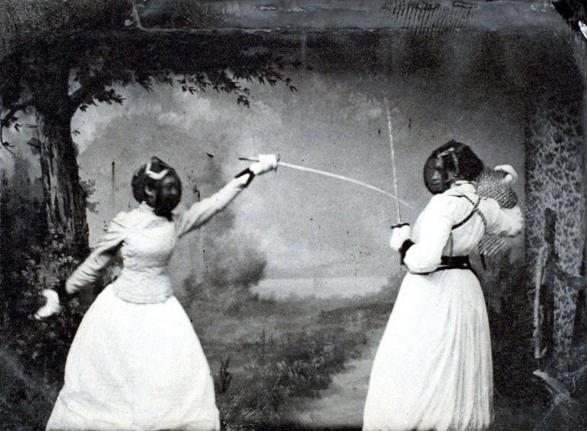 Unidentified Photographer. 'Two women fencing' June 16, 1891
