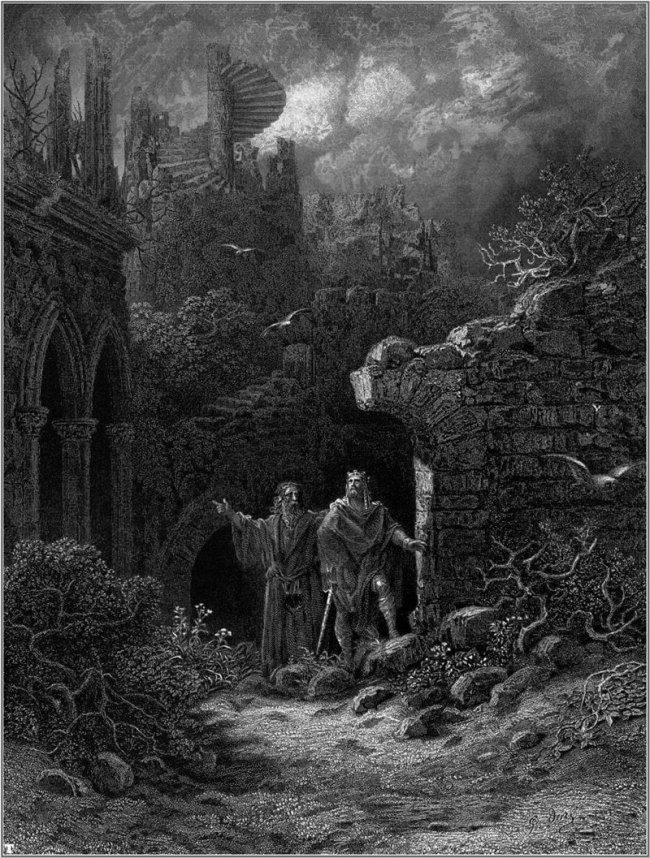 Gustave Doré (French, 1832-1883) llustration of Lord Alfred Tennyson's 'Idylls of the King' 1868