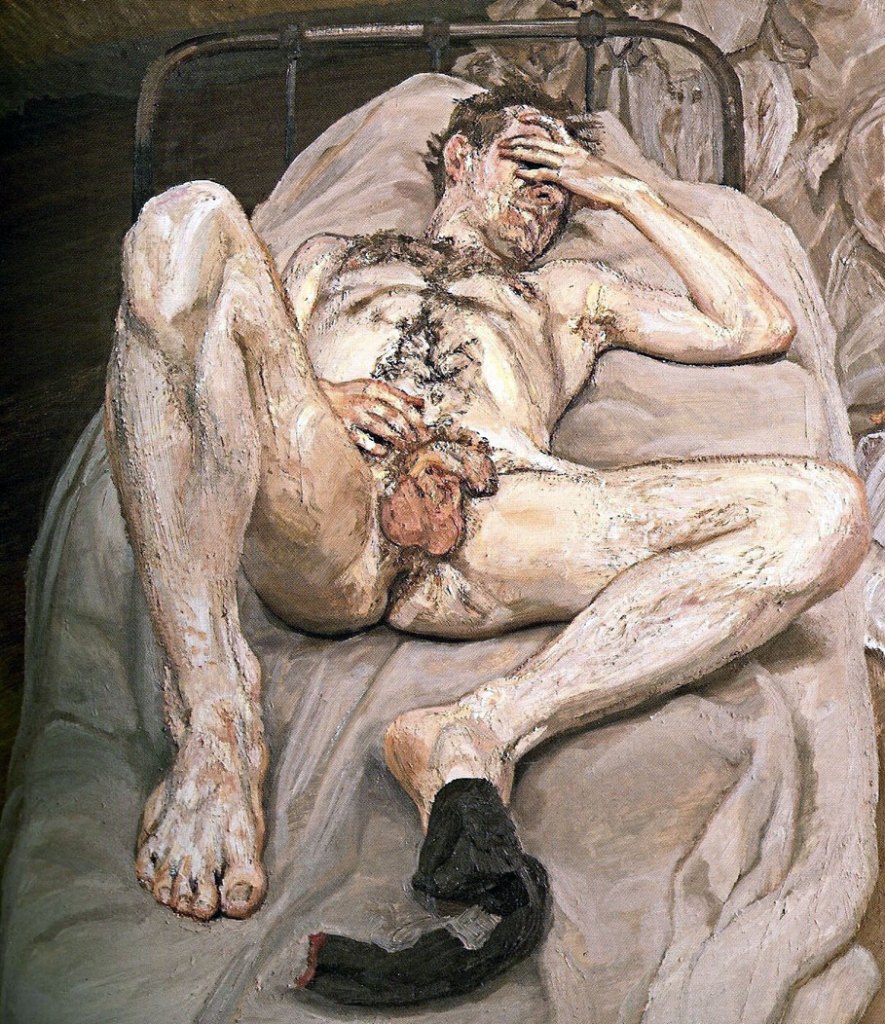 Lucian Freud (British, 1922-2011) 'Naked Man on Bed' 1989 Lucian Freud (British, 1922-2011) 'Naked Man on Bed' 1989