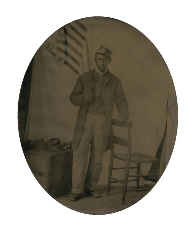 Unknown photographer. 'Private Abraham F. Brown' (with overmat) 1863