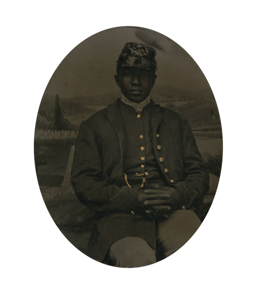 Unknown photographer. 'Private Abraham F. Brown' (with overmat) 1863
