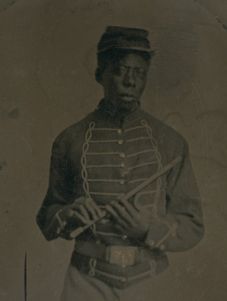 H. C. Foster (?) 'Private John Gooseberry, musician' (detail) 1864