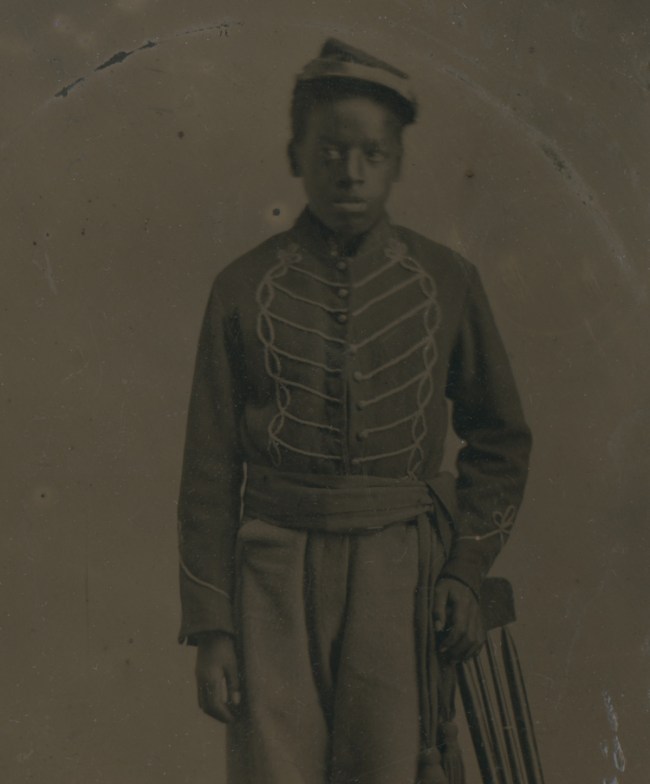 H. C. Foster (?) 'Private Alexander H. Johnson, musician' (detail) 1864