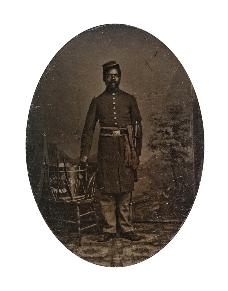 Unknown photographer. 'Private William J. Netson, musician' (with overmat) c. 1863-1864
