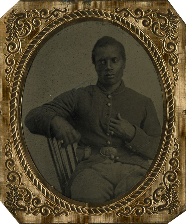 Major J. W. Appleton. 'Diary of Major J. W. Appleton open to tintype of Private Samuel J. Benton' c. 1865-1885